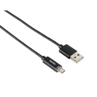 Hama Micro-USB-Kabel, mit LED-Anzeige, Schwarz, 1 m