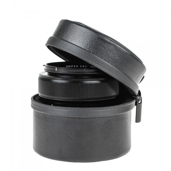 Quenox Retro-Objektivköcher in Lederoptik 65 x 80 mm (36 x 70 mm) - z.B. für Systemkamera-Objektiv (