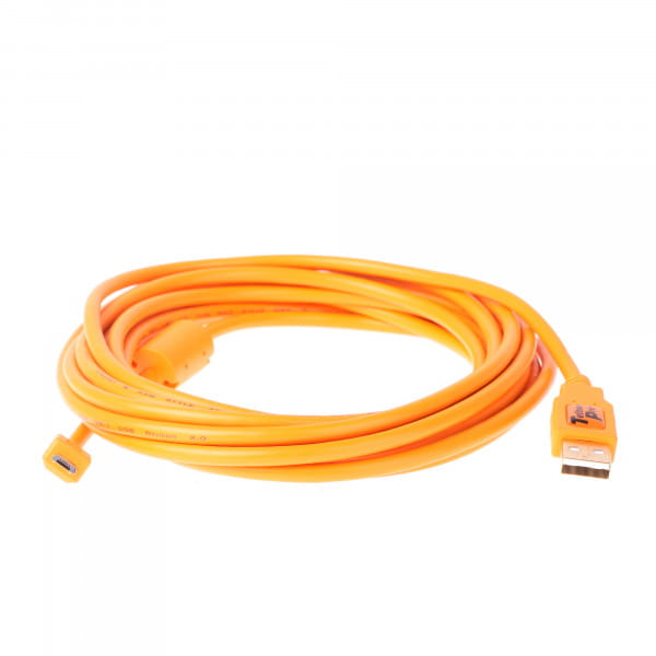Tether Tools TetherPro USB-Datenkabel für USB 2.0 an USB 2.0 Micro-B (5-Pin) - 4,6 m, gerade (Orange