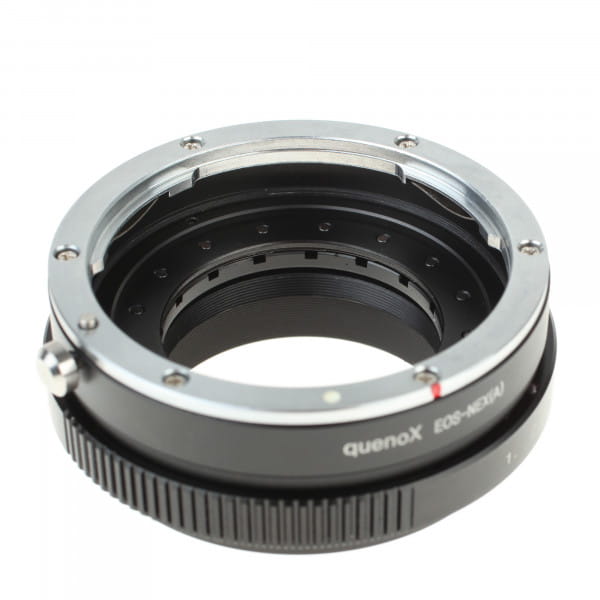 Quenox Adapter für Canon-EOS-Objektiv an Sony-E-Mount-Kamera - mit Blende