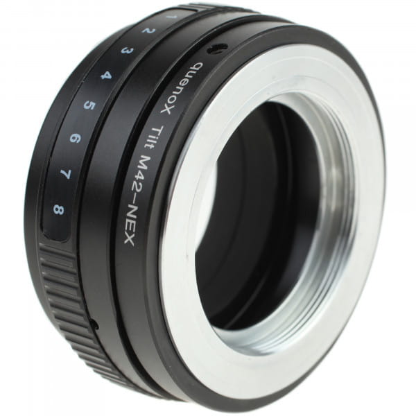 Quenox Tilt-Adapter für M42-Objektiv an Sony-E-Mount-Kamera (Alpha/NEX)