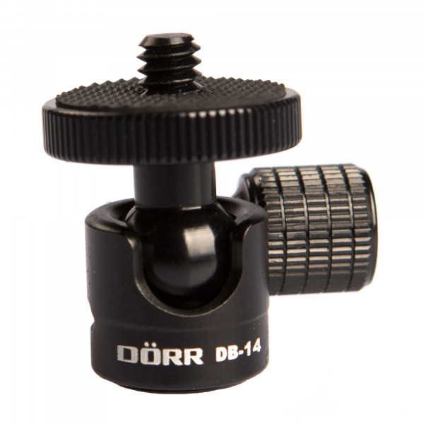 DÖRR Micro Kugelkopf DB-14 1/4" mit Blitzschuhadapter für Kamerazubehör bis 3 kg