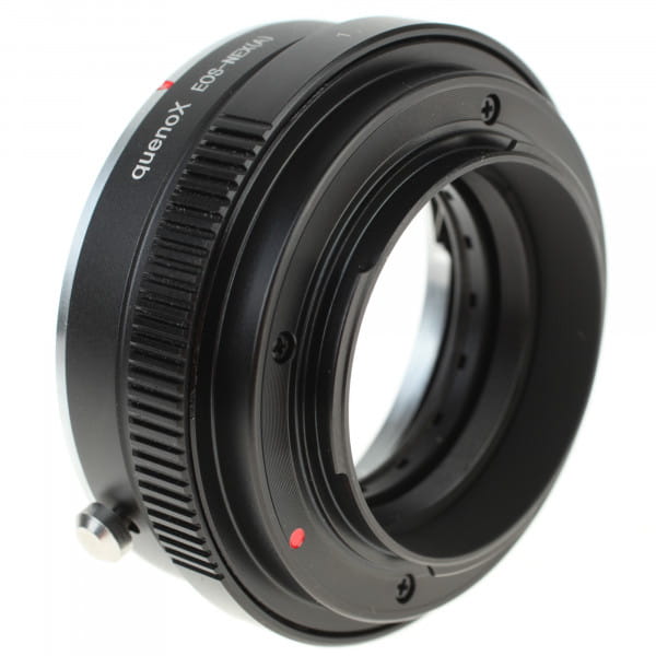 Quenox Adapter für Canon-EOS-Objektiv an Sony-E-Mount-Kamera - mit Blende