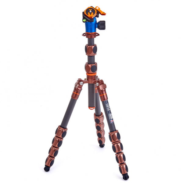 3 Legged Thing Pro 2.0 LEO, Ultrakompaktes Reisestativ mit Kugelkopf AirHed Pro LV - Kupferfarben