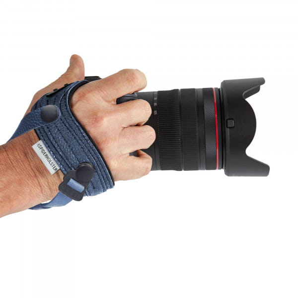 SpiderPro Hand Strap v2 Handschlaufe aus Leder - Dunkelblau