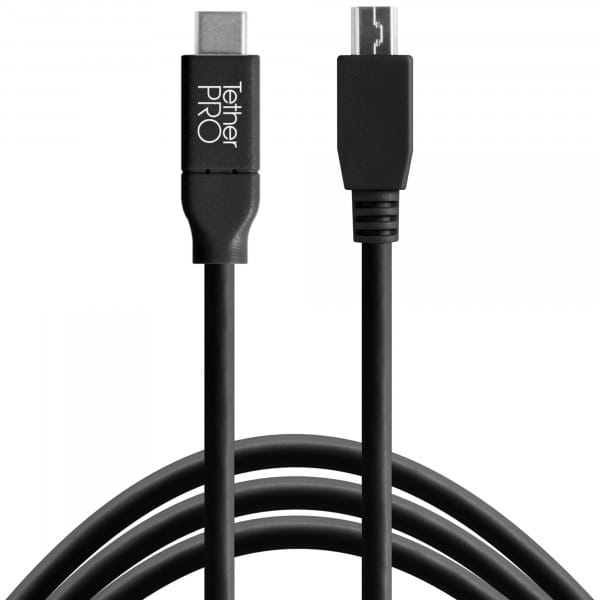 Tether Tools TetherPro USB-Datenkabel USB-C an USB 2.0 Mini-B5 - 4,6 m, gerade (schwarz)