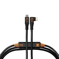 Tether Tools TetherPro Optima 10G Datenkabel USB-C an USB-C rechtsgewinkelt - 4,6 m (Schwarz)