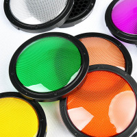 SMDV Lichtfilter-Kit für Speedbox-Flip Softbox 7 Farbfilter, Diffusor und Wabenaufsatz
