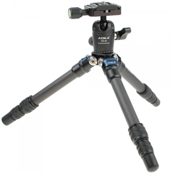 AOKA CMP163C Carbon-Tischstativ 710 mm + KB20 Kugelkopf und Smartphone-Halterung