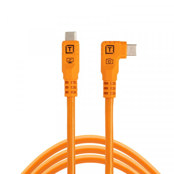 Tether Tools TetherPro Optima 10G Datenkabel USB-C an USB-C rechtsgewinkelt - 1,8 m (Orange)