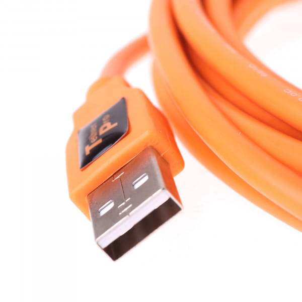 Tether Tools TetherPro USB-Datenkabel für USB 2.0 an USB 2.0 Mini-B (8-Pin) - 4,6 m, gerade (Orange)