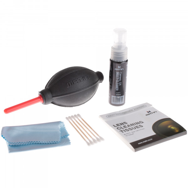 Matin Optics Cleaning Kit CKL5N1 Reinigungsset mit Reinigungsflüssigkeit, Tüchern und Blasebalg