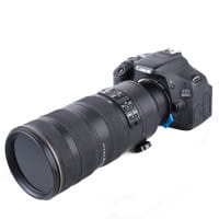 Quenox Adapter für Nikon F-Objektiv an Canon-EOS-Kamera - mit Blendenschieber