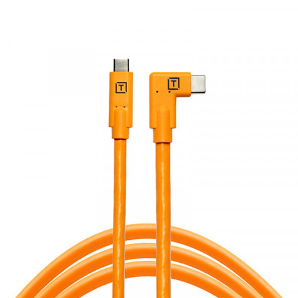 Tether Tools TetherPro USB-Datenkabel für USB-C an USB-C (orange, rechtsgewinkelt, 4,6 m Länge)