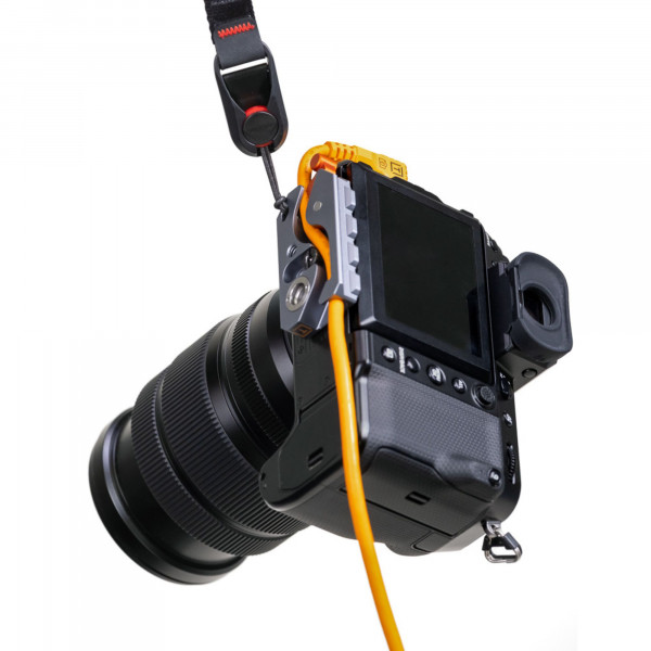 Tether Tools LeverLock Plus & Cable Kit (Optima 10G USB-C an USB-C rechtsgewinkelt, 9,4 m Orange)