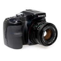 Quenox Adapter für Canon-FD-Objektiv an Sony/Minolta-A-Mount-Kamera - mit Korrekturlinse