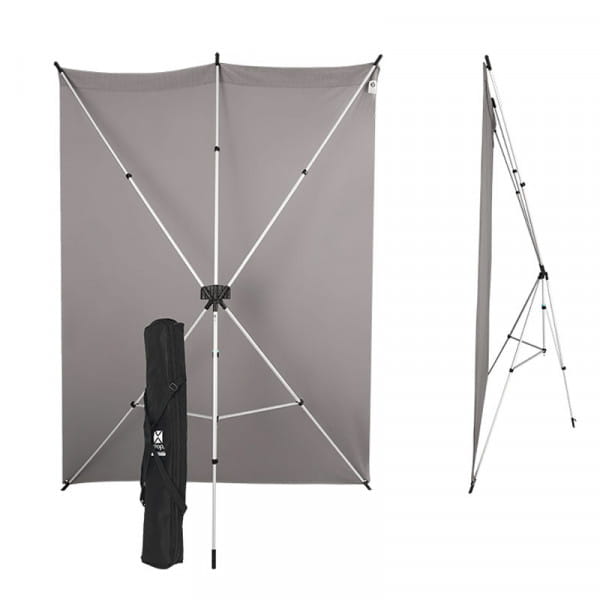 Westcott X-Drop - Mobiler Hintergrundrahmen und Stoff ca. 150 x 210 cm - Grau