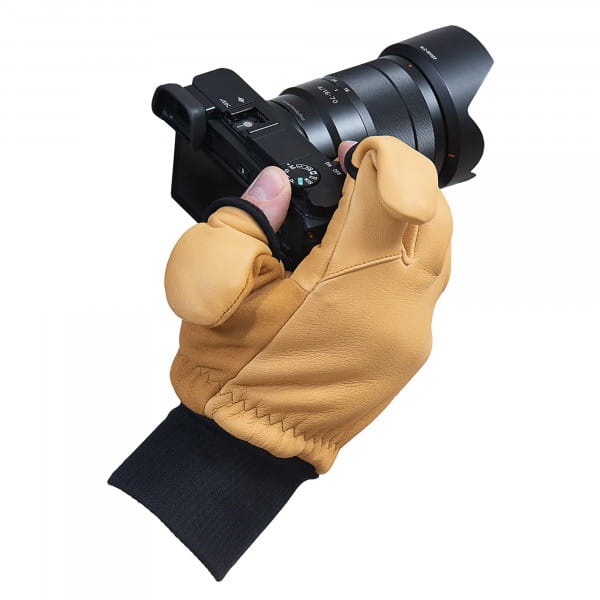 VALLERRET Hatchet Leather Glove Natural, Leder-Fotohandschuhe - Hellbraun