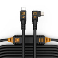 Tether Tools TetherPro USB-Datenkabel USB-C an USB-C - 9,4 m, rechtsgewinkelt (Schwarz)