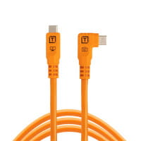 Tether Tools TetherPro Optima 10G Datenkabel USB-C an USB-C rechtsgewinkelt - 3 m (Orange)