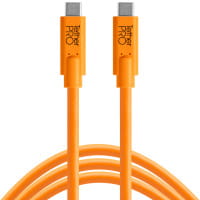 Tether Tools TetherPro USB-Datenkabel für USB-C an USB-C - 4,6 Meter Länge, gerader Stecker (orange)