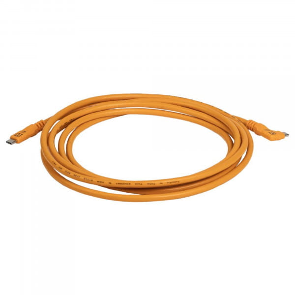 Tether Tools TetherPro Optima 10G Datenkabel USB-C an USB-C rechtsgewinkelt - 3 m (Orange)