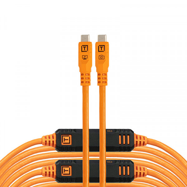 Tether Tools TetherPro Optima 10G Datenkabel USB-C an USB-C - 9,4 m (Orange)