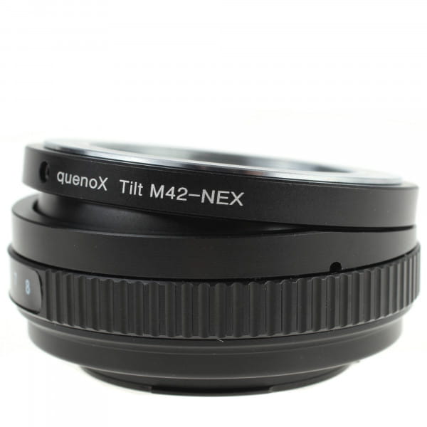 Quenox Tilt-Adapter für M42-Objektiv an Sony-E-Mount-Kamera (Alpha/NEX)