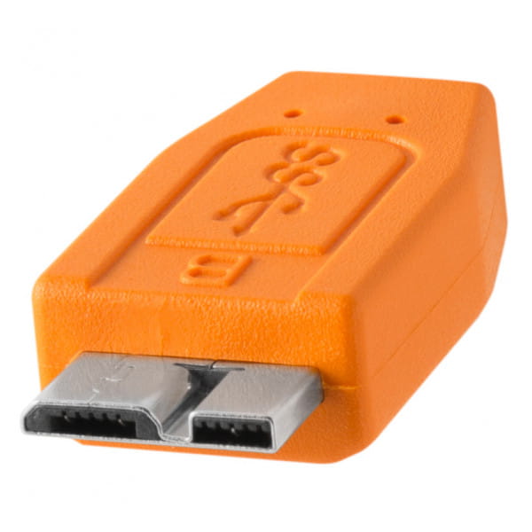 Tether Tools TetherPro USB-Datenkabel für USB-C an USB 3.0 Micro-B - 4,6 m, gerader Stecker (orange)