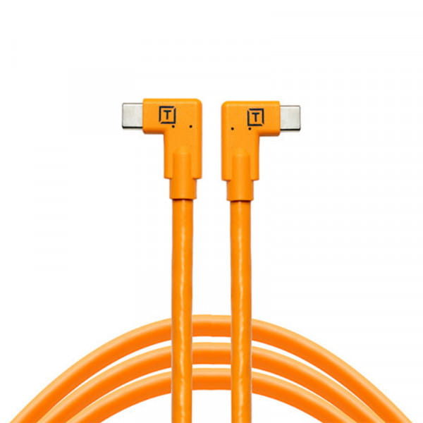 Tether Tools TetherPro Datenkabel USB-C an USB-C (Orange, 2 x rechtsgewinkelt, 4,6 m)