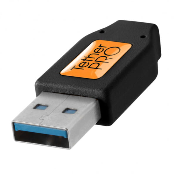 Tether Tools TetherPro USB-Datenkabel für USB 3.0 an USB-C - 4,6 m, gerader Stecker (Schwarz)
