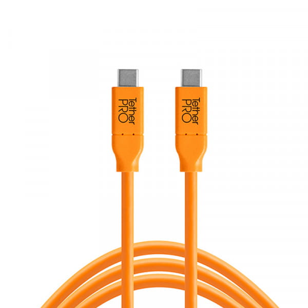 Tether Tools TetherGuard LeverLock & Cable Kit USB-C auf USB-C, 4,6 m, gerade, Orange
