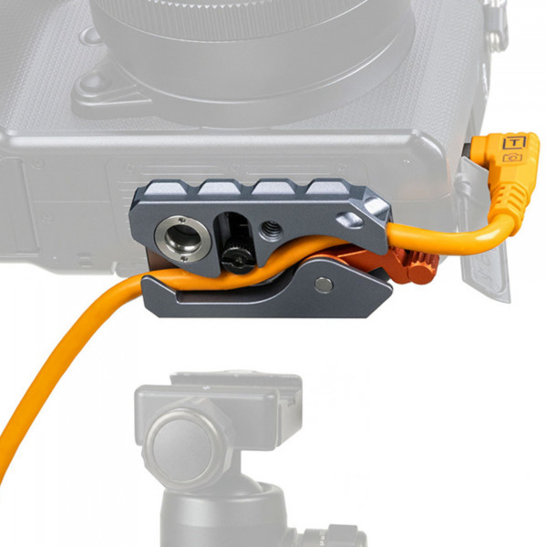 Tether Tools LeverLock Plus & Cable Kit (Optima 10G USB-C an USB-C rechtsgewinkelt, 4,6 m Orange)