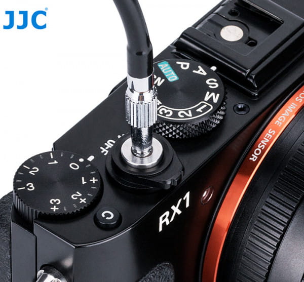 JJC Drahtauslöser mit Sperrfunktion 40 cm - z.B. für bestimmte Leica-, Sony- oder Fuji-Kameras