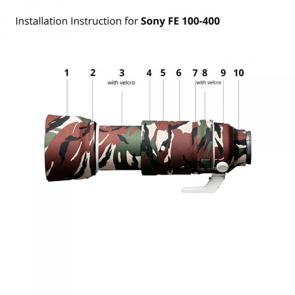 Easycover Lens Oak für Sony FE 100-400mm F4. 5-5.6 GM OSS - Wald Camouflage