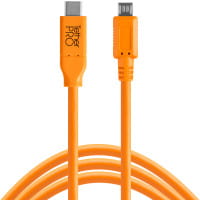 Tether Tools TetherPro USB-Datenkabel USB-C an USB 2.0 Micro-B5 - 4,6 m, gerade (Orange)