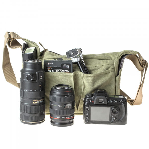 Matin Balade Bag 200 Canvas-Fototasche für kleine DSLR-Kameras und DSLM-Kameras (Grün)