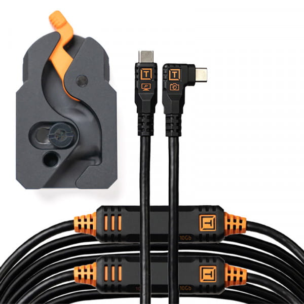 Tether Tools LeverLock & Cable Kit (Optima 10G USB-C an USB-C rechtsgewinkelt, 9,4 m Schwarz)