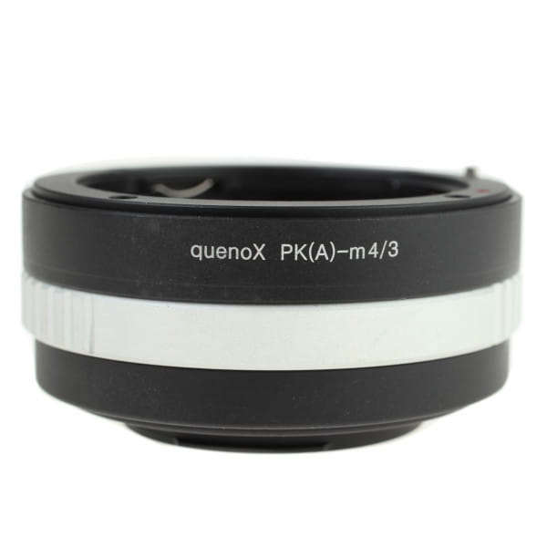 Quenox Adapter für Pentax-K-Objektiv an Micro-Four-Thirds-Kamera - mit Blendenring