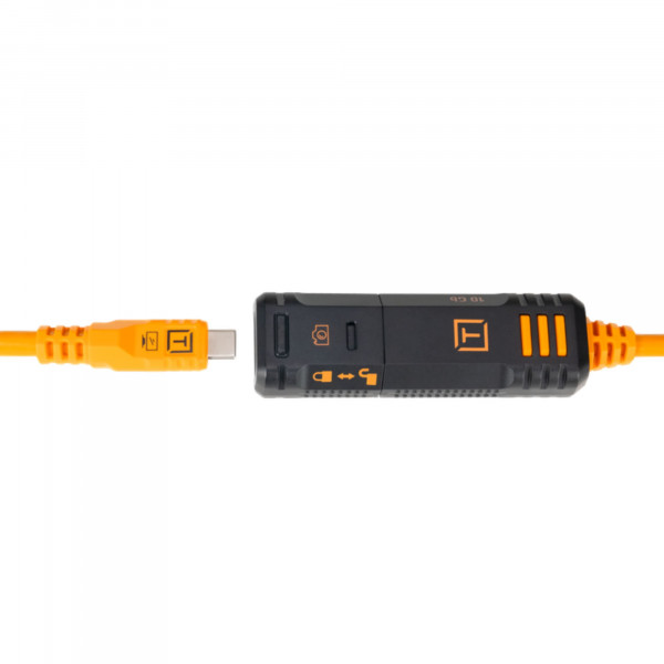 Tether Tools TetherPro Optima 10G TetherBoost Kabel mit Verriegelung USB-C - 4,8 m (Orange)