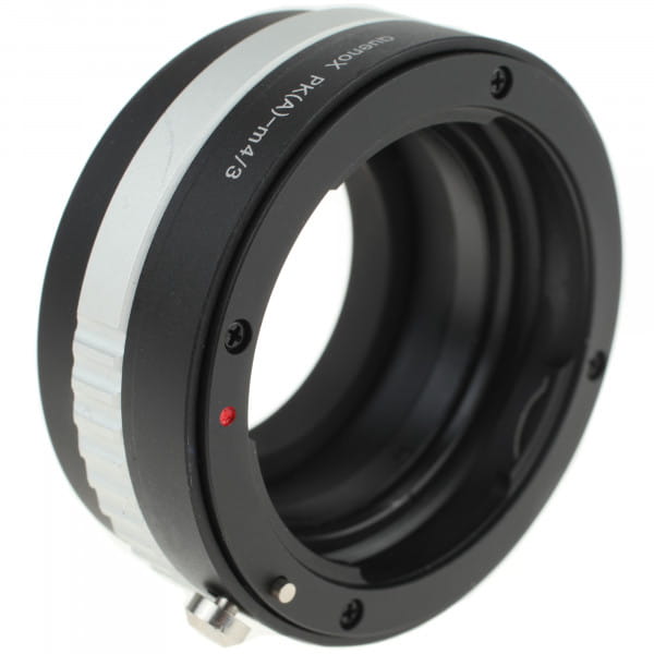 Quenox Adapter für Pentax-K-Objektiv an Micro-Four-Thirds-Kamera - mit Blendenring