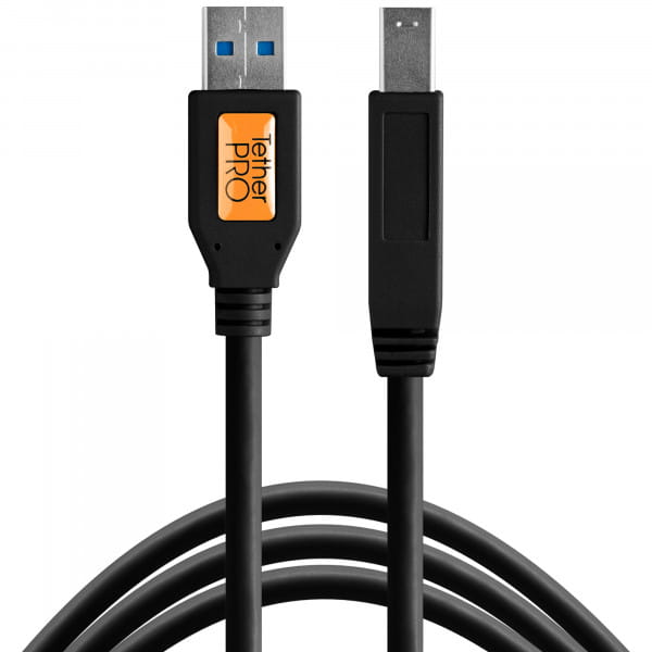 Tether Tools TetherPro USB-Datenkabel USB 3.0 Typ A an USB 3.0 Typ B - 4,6 m, gerade (Schwarz)