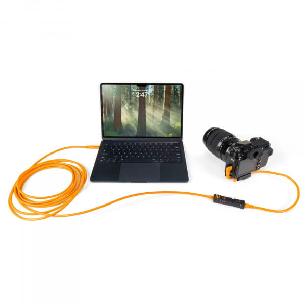 Tether Tools TetherPro Optima 10G Datenkabel USB-C an USB-C rechtsgewinkelt - 51 cm (Orange)