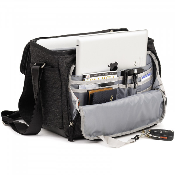 ThinkTank Vision 13 Graphite - Schultertasche Grau meliert für 1 DSLR, 1 Stativ, 1 Tablet, 1 Laptop