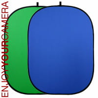 Quenox Falthintergrund 150 x 200 cm 2-in-1 grün-blau (Chroma Key) (Greenscreen)