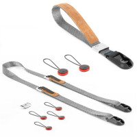 Peak Design Compact Strap Pack - Ash (Hellgrau) - Set mit Leash-Kameragurt und Cuff-Handgelenkschlau