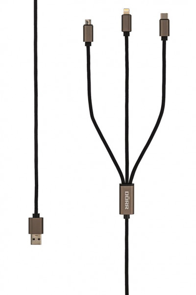 Dörr USB 3-in-1 Ladekabel Schwarz 120 cm