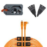 Tether Tools LeverLock Plus & Cable Kit (Optima 10G USB-C an USB-C rechtsgewinkelt, 9,4 m Orange)