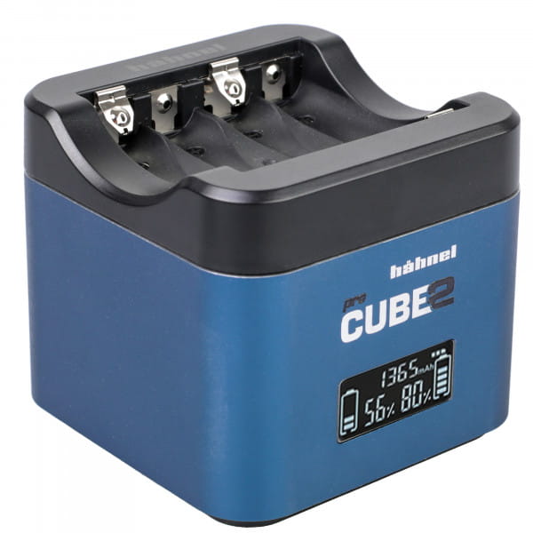 Hähnel ProCube 2 Panasonic Doppel-Ladegerät für 4 Mignon-Akkus oder 2 Li-Ionen-Akkus vom Typ DMW-BLC
