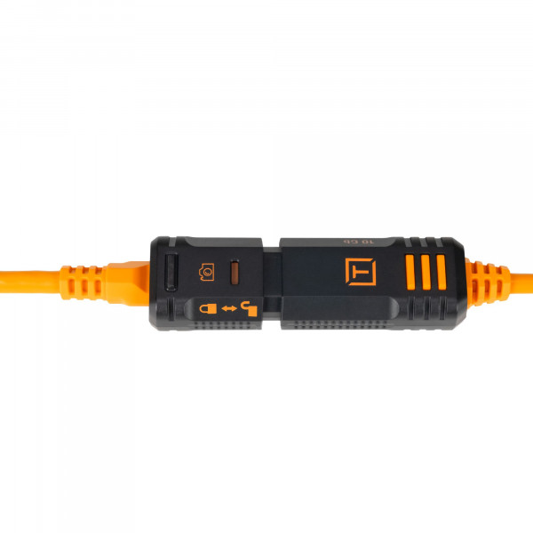 Tether Tools TetherPro Optima 10G TetherBoost Kabel mit Verriegelung USB-C - 4,8 m (Orange)